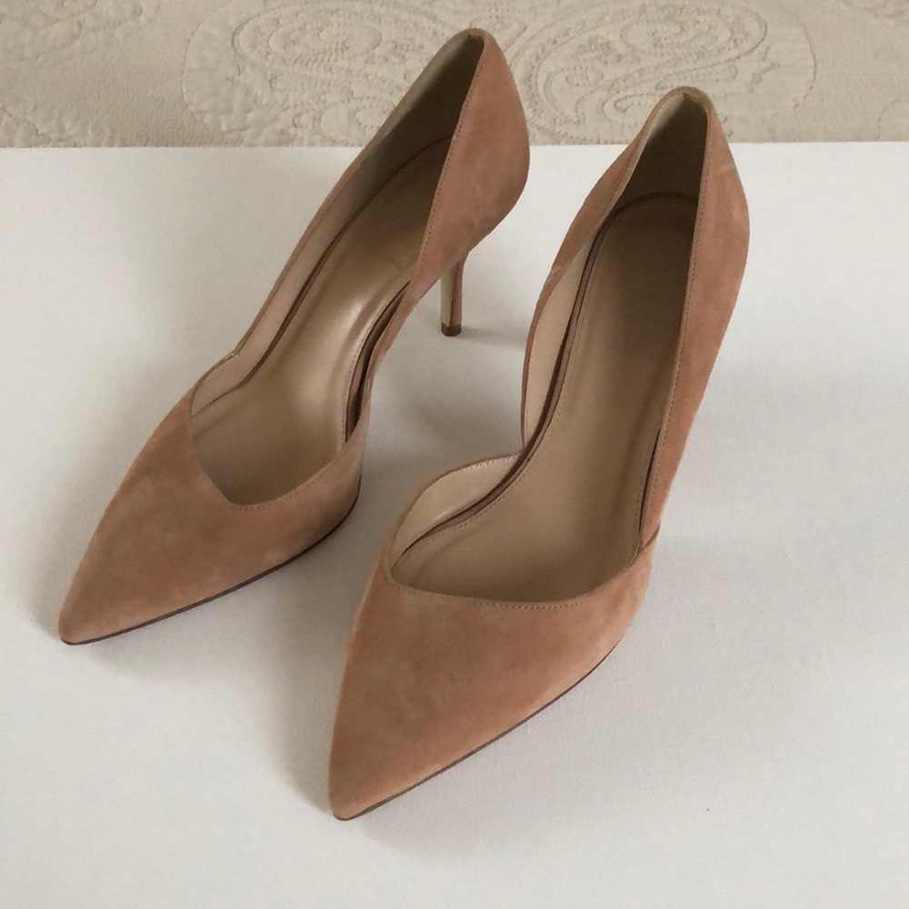 Colette suede d'Orsay pumps in ashen brown *NEW*